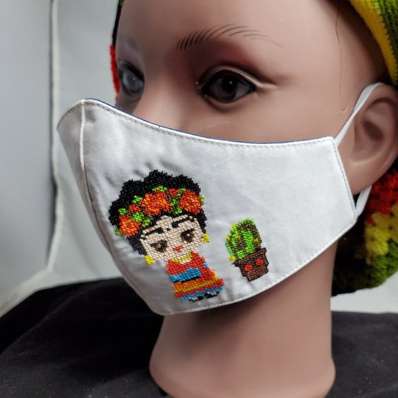 Hand Crafted Accessories - Beautiful Embroidered Face Mask Made in Yucatan